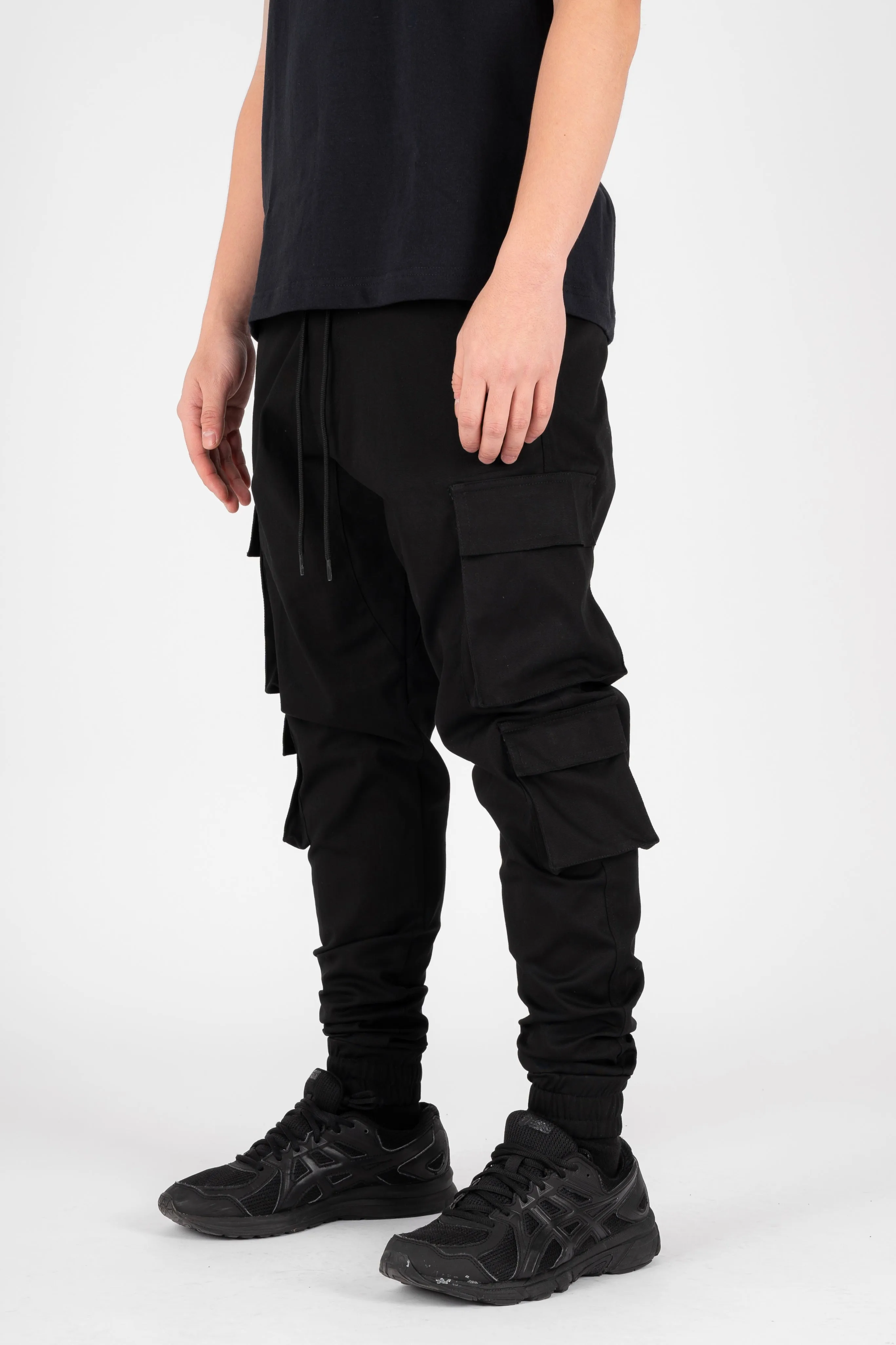 6 POCKETS CARGO PANTS - BLACK