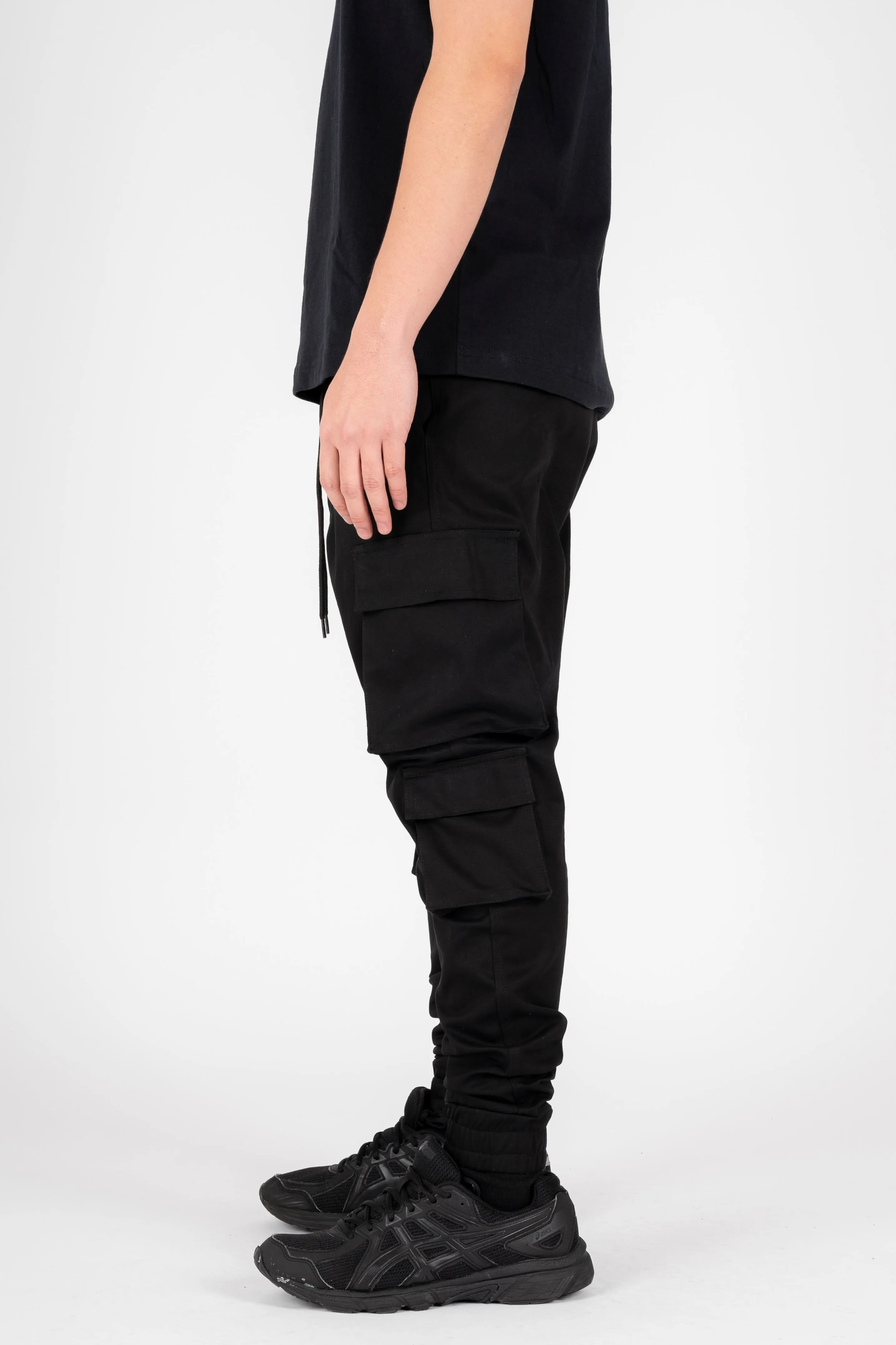 6 POCKETS CARGO PANTS - BLACK