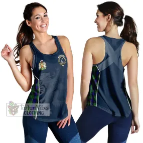 Alexander Tartan Women's Racerback Tanks with Family Crest and Lion Rampant Vibes Sport Style