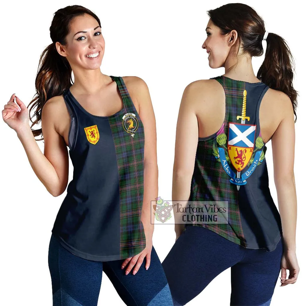 Allison Tartan Women's Racerback Tanks Alba with Scottish Lion Royal Arm Half Style