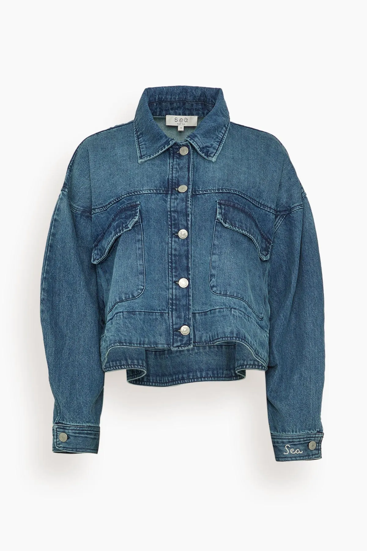 Amari Denim Long Sleeve Shirt Jacket in Blue