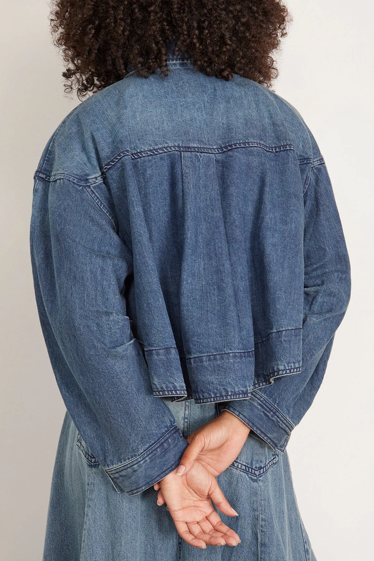 Amari Denim Long Sleeve Shirt Jacket in Blue