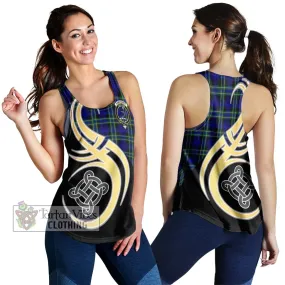 Arbuthnot Modern Tartan Women's Racerback Tanks with Family Crest and Celtic Symbol Style