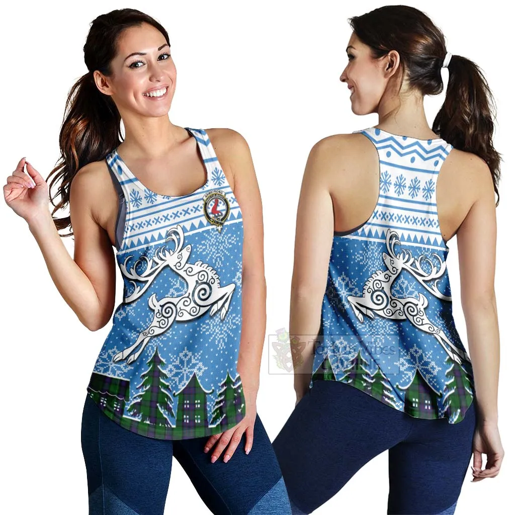 Armstrong Clan Christmas Women's Racerback Tanks Celtic Reindeer Style