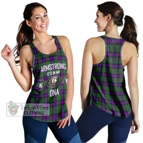 Armstrong Modern Tartan Women's Racerback Tanks with Family Crest DNA In Me Style