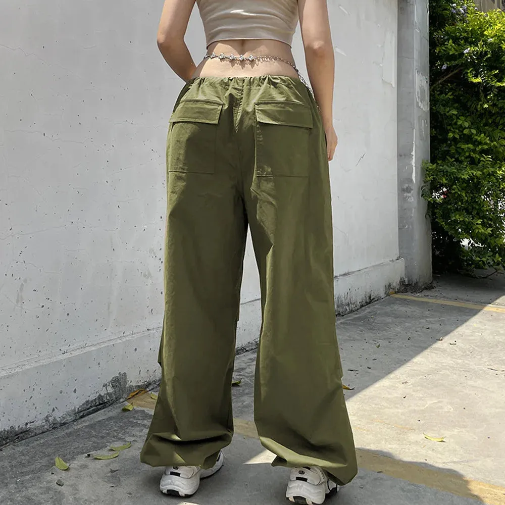 Baddie Drawstring Parachute Pants