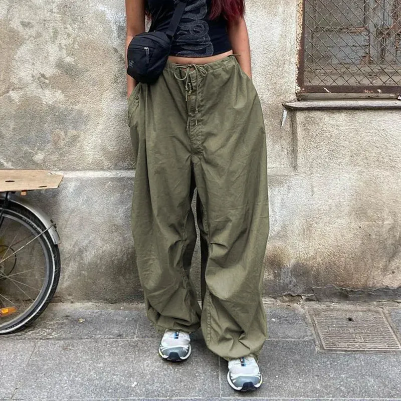 Baddie Drawstring Parachute Pants