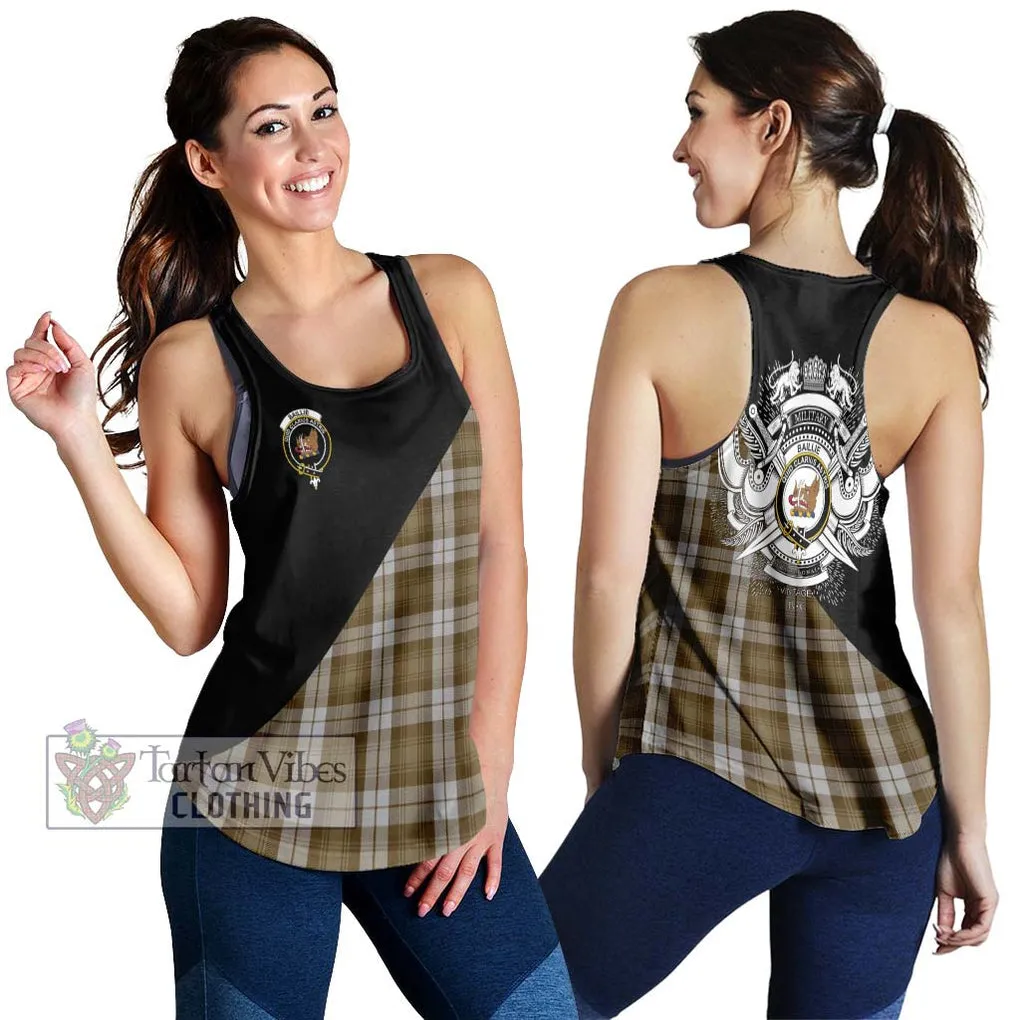 Baillie Dress Tartan Women's Racerback Tanks with Family Crest and Military Logo Style