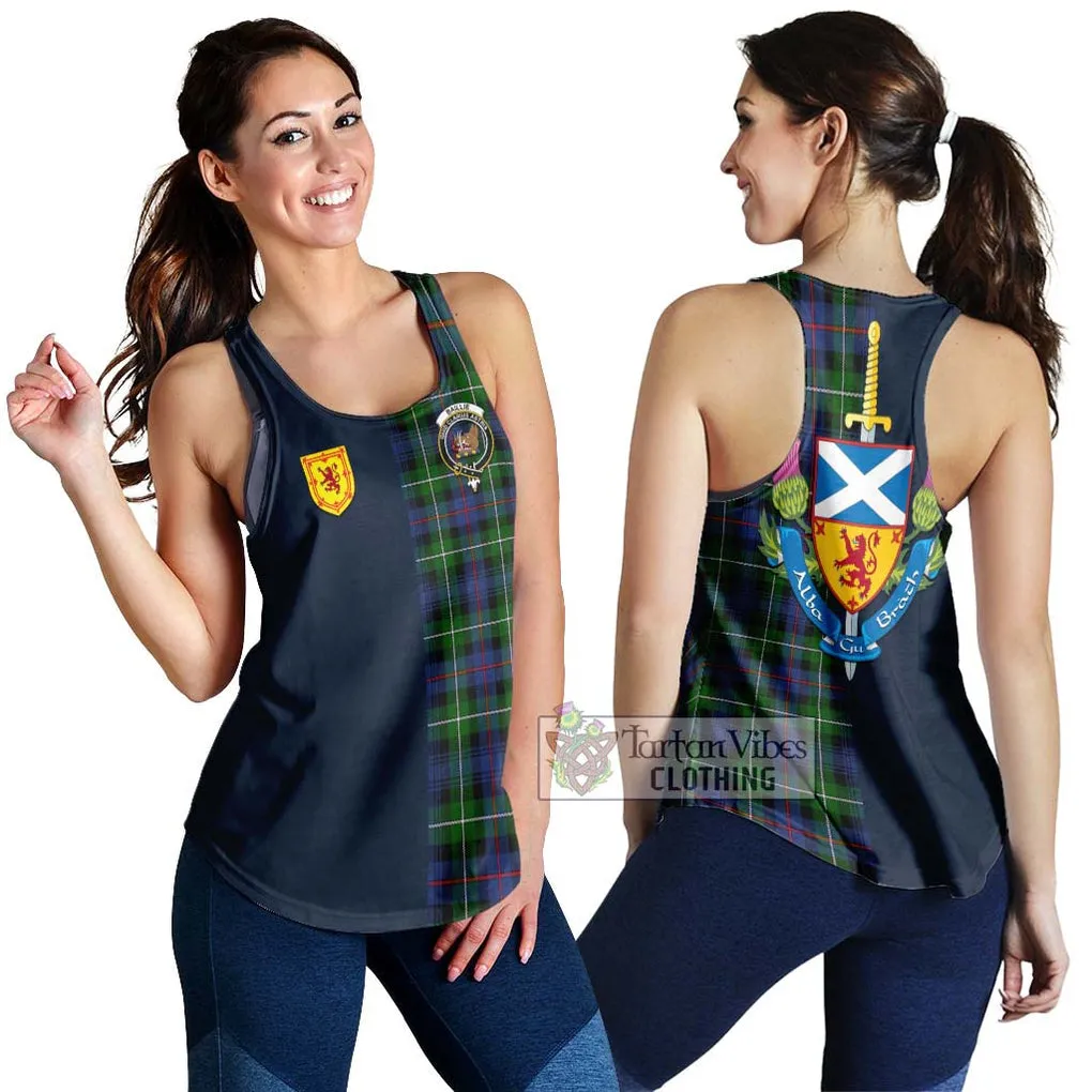 Baillie Tartan Women's Racerback Tanks Alba with Scottish Lion Royal Arm Half Style