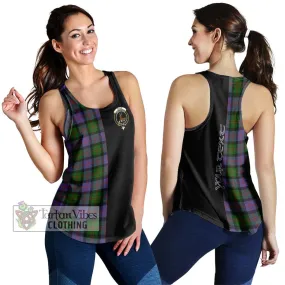 Blair Modern Tartan Women's Racerback Tanks with Family Crest and Half Of Me Style