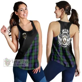 Blair Tartan Women's Racerback Tanks with Family Crest and Military Logo Style