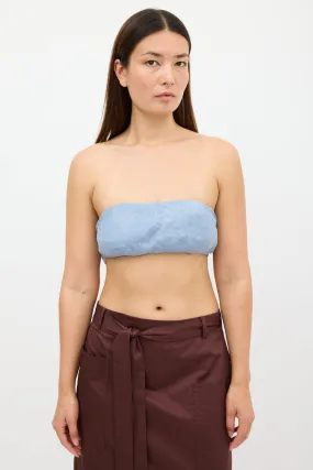 Blue Tie Bandeau Top