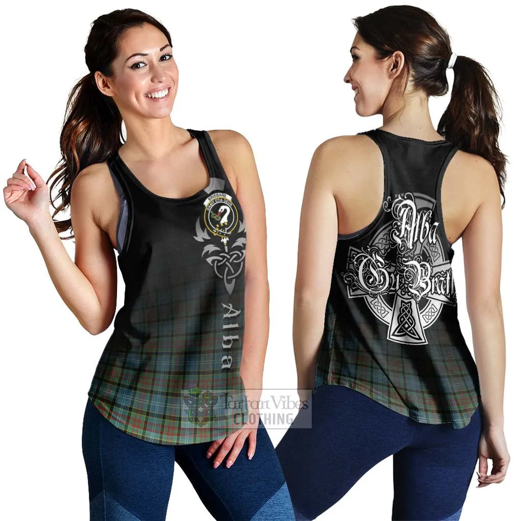 Brisbane Tartan Women's Racerback Tanks Featuring Alba Gu Brath Family Crest Celtic Inspired