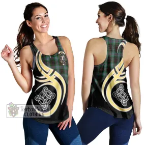 Brodie Hunting Tartan Women's Racerback Tanks with Family Crest and Celtic Symbol Style