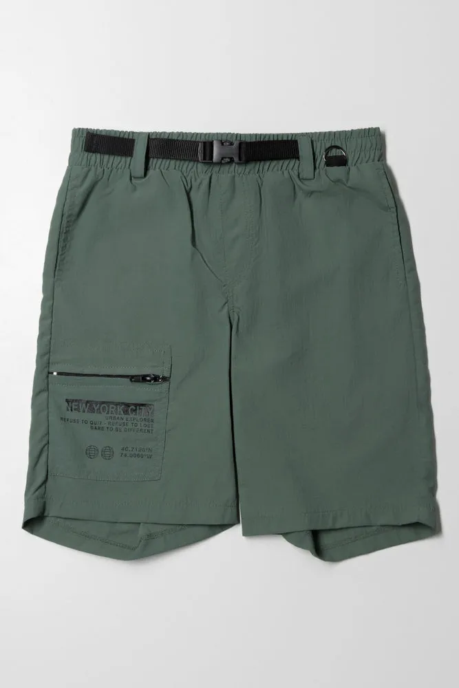 Cargo Belted Short Dark Green