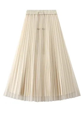 Chain Gauze Pleated Skirt