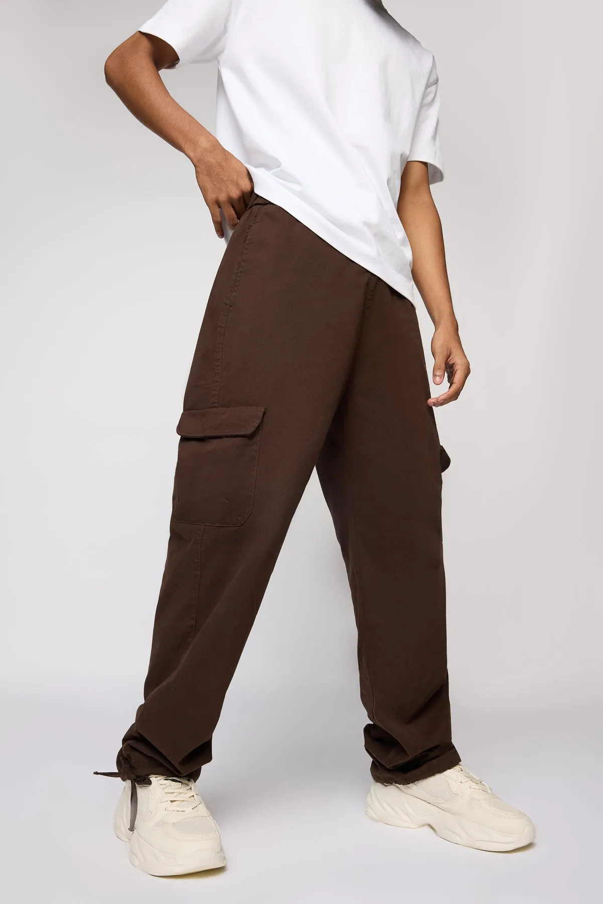 Firewood Brown Men's Relaxed Fit Cargo Pants