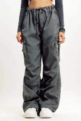 Grey Parachute Cargo Pant