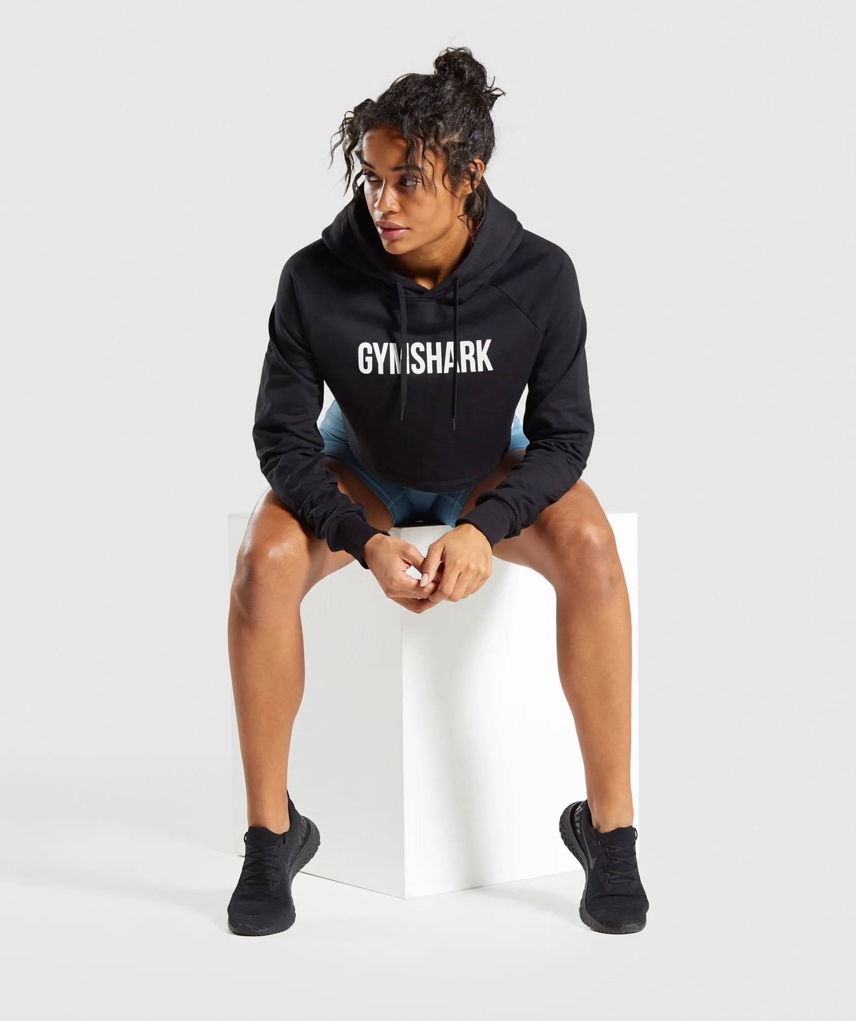 Gymshark Training Cropped Hoodie - Black