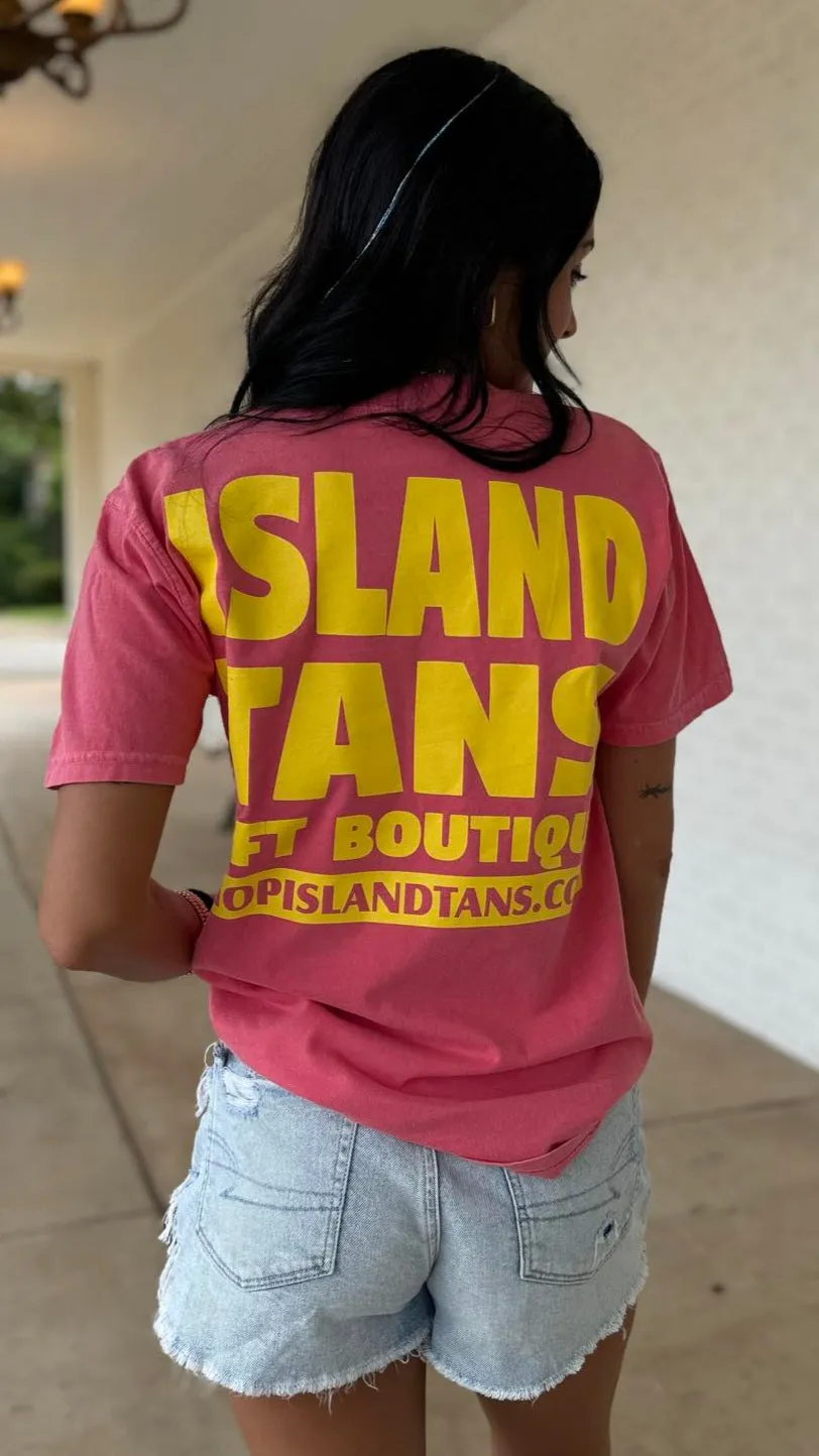 Island Tans Logo Tees - Comfort Cotton in Watermelon