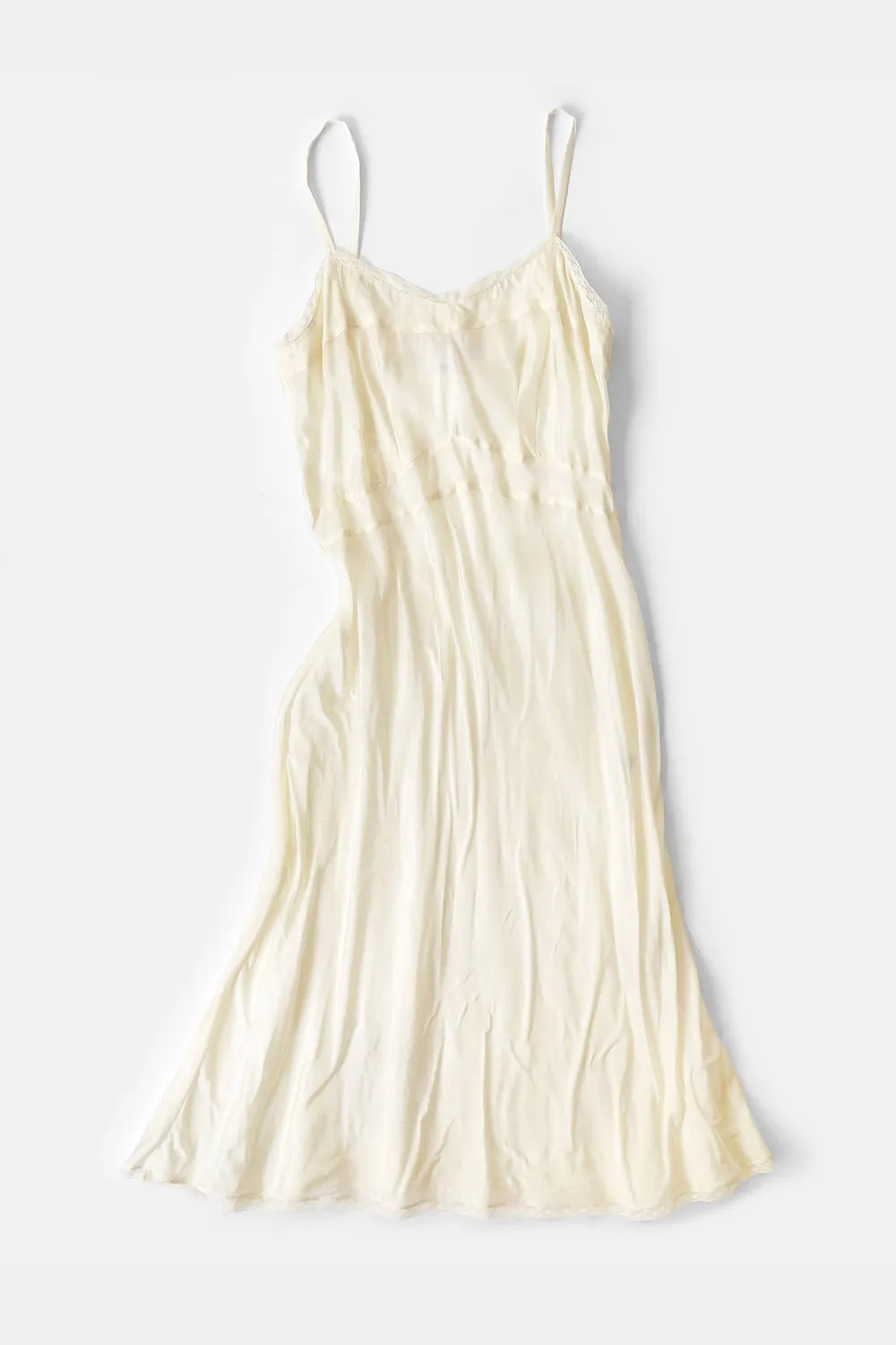 Lola Silk Slip Dress in Ivory