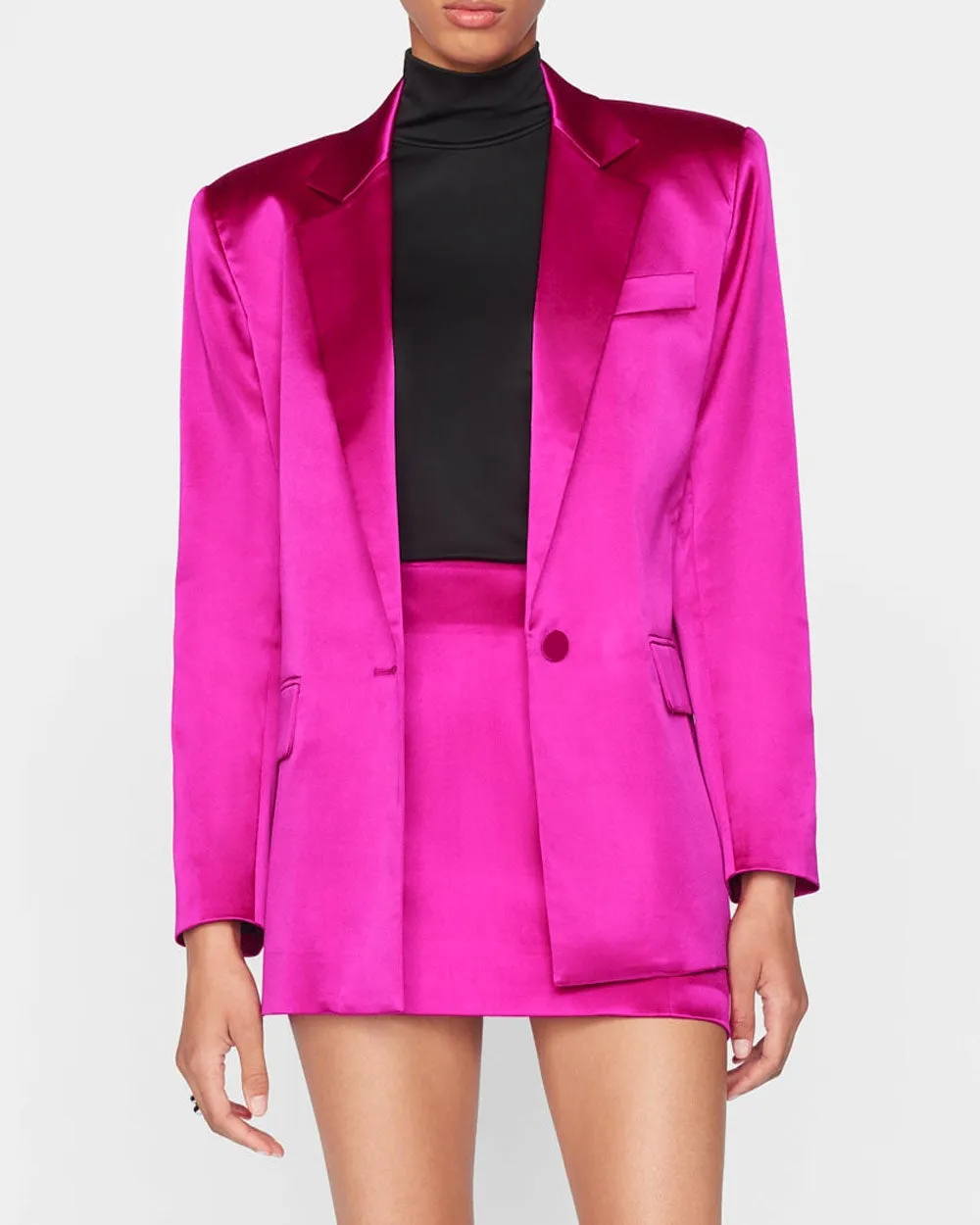 Magenta Strong Shoulder Blazer