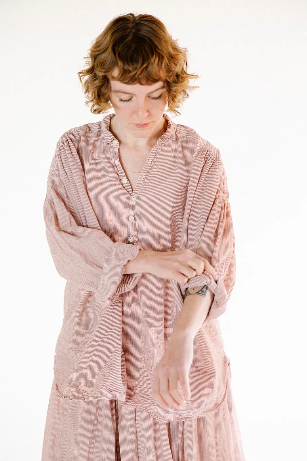 Metta - Hill Shirt - Candy Stripe Cotton Voile