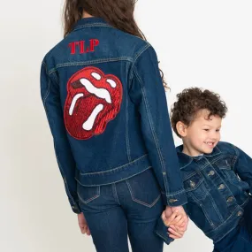 Sequin Rock'n'Roll Lips Denim Jacket