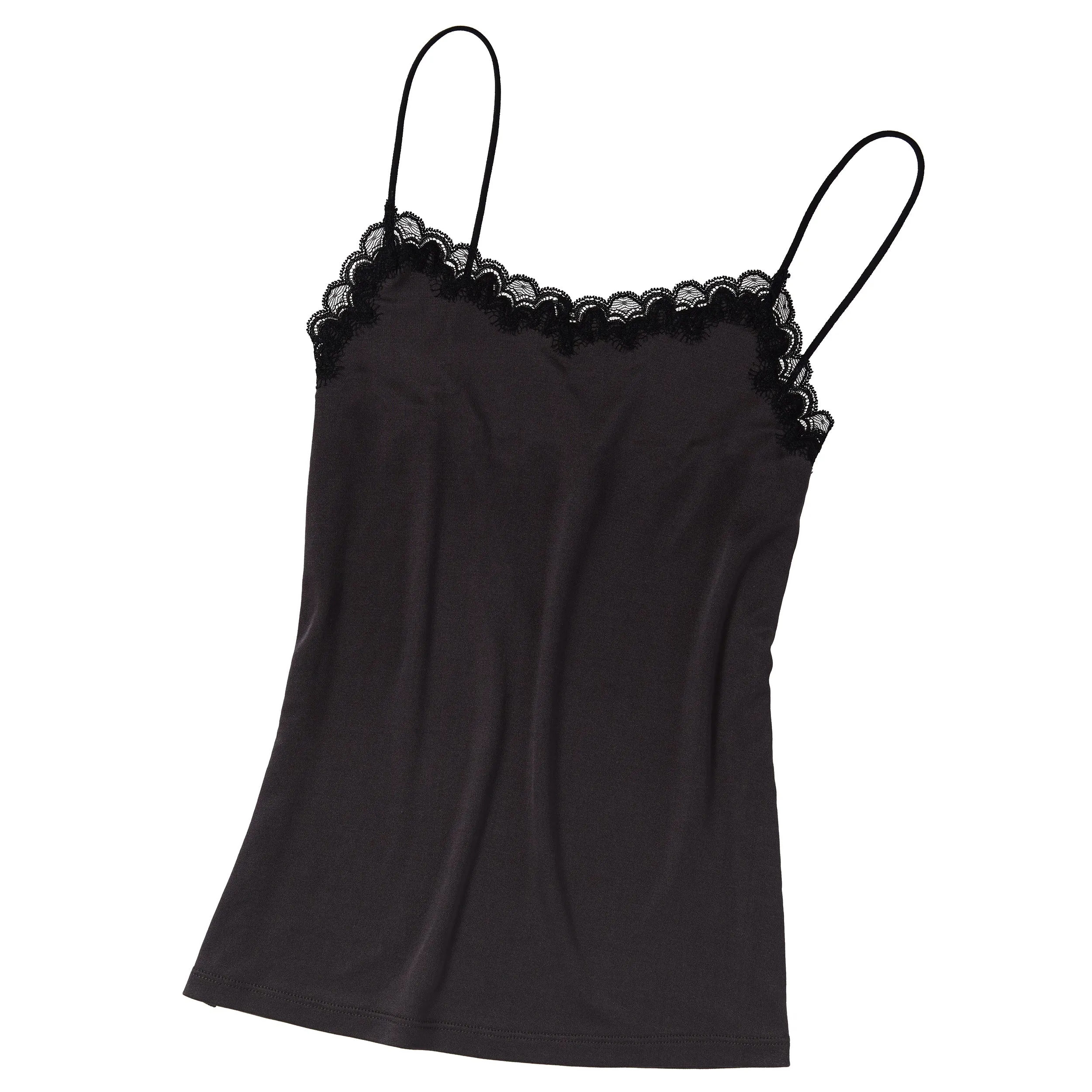 Soft Silk Camisole with Contrast Lace