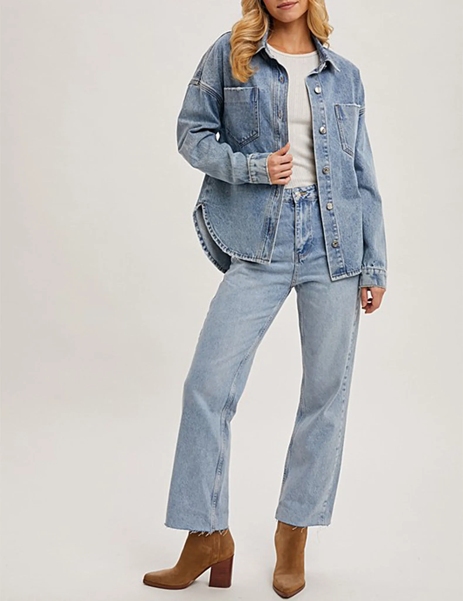 Walker Dolphin Hem Denim Jacket