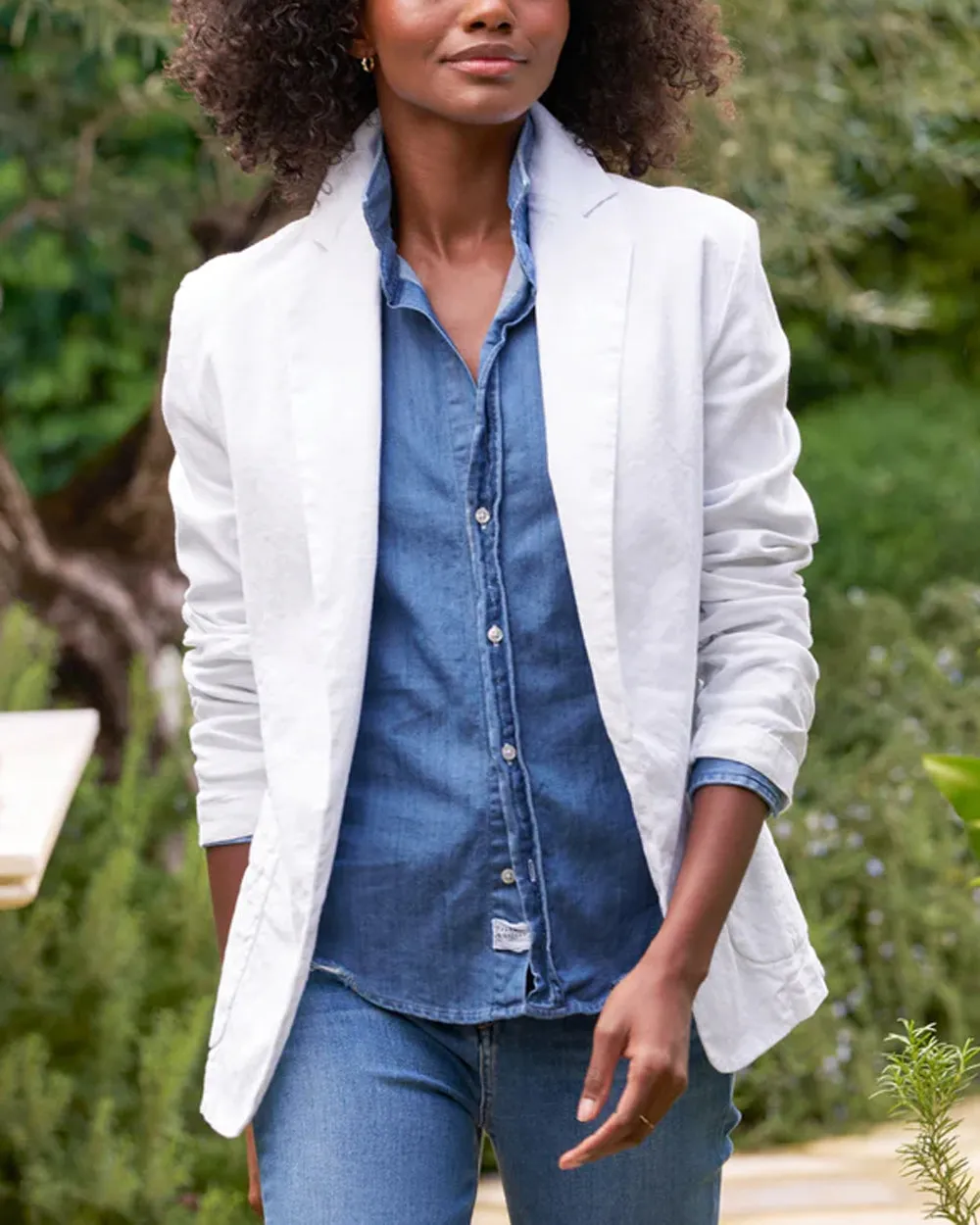 White Linen Dublin Tailored Blazer