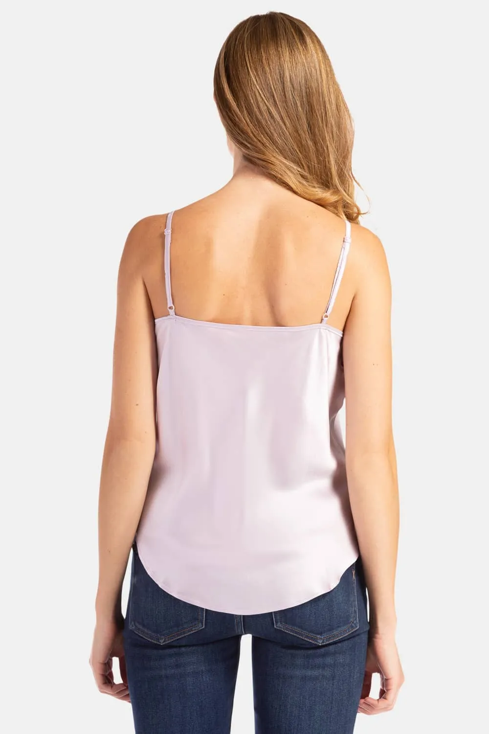 Women's 100% Pure Mulberry Silk Camisole Tank Top with Adjustable Spaghetti Straps - IMPROVED FIT