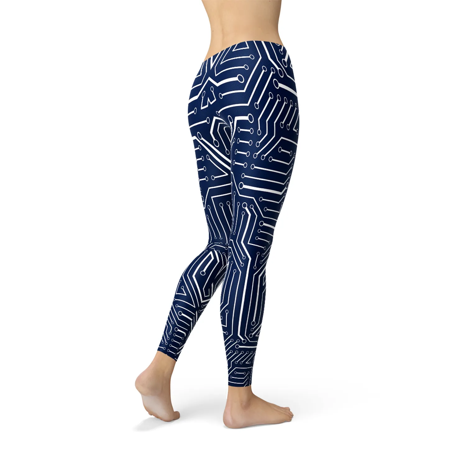 Womens Navy Blue Circuit Leggings